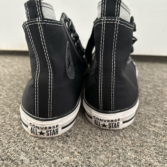 Converse All-Star Black with Silver Glitter Two-Tone Shoes - Picture 3 of 8